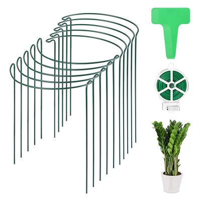 China Hot Selling Eco-friendly 10 Pack Plant Support Stake Metal Garden With Planting Label And 164 Feet Garden Twist Link Plant Cage for sale