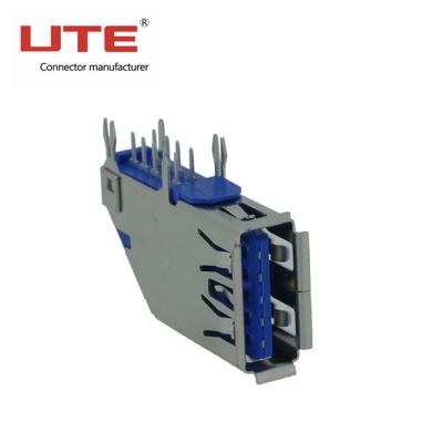 China PCB Insertion USB 3.0 Side Connector 90 Degree for sale