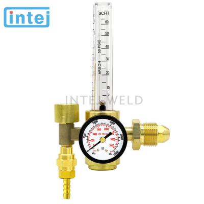 China Industrial Use CGA-580 Tig Mig Welding Regulator Argon Flow Meter Inlet Gauge 0-3500PSI Welding Regulator for sale