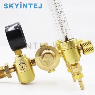 China Industrial Gas Flow Meter Heavy Duty Dual Use Full Brass Argon Regulator for sale