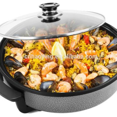 China Household High Quality Hot Sale 42cm Sized 1500W Non-Stick Coating Round Electric Grill and Pizza Pan for sale