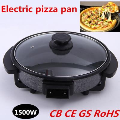 China Multifunctional Auto-thermostat control non-stick coating electric pan frying pizza pan with glass lid for sale