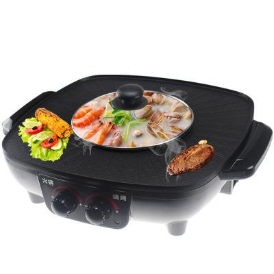 China Easily cleaned shabu shabu pot with grill for sale