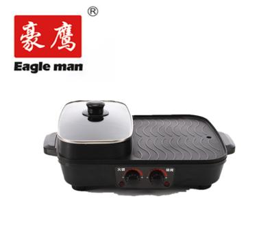 China 700w+700w Rectangular Multifunction Household Barbecue Hotpot Integrated Heat Resistance for sale