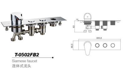 Chine Bathtub mixer,Faucet,cold/hot water basin tap T-0502FB2 à vendre