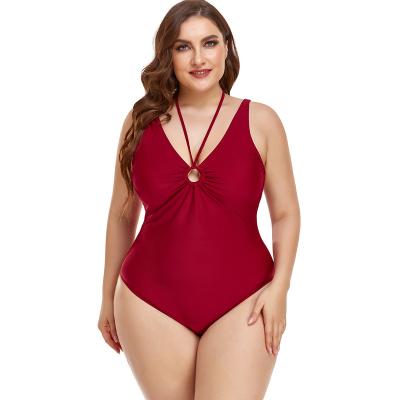 China Yolo plus size 2022 new size solid color fashion sling bikini one-piece tight swimwear and beach wear for sale