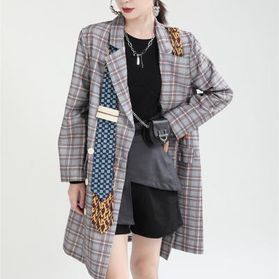 China 2022 Fashion Yolo Length Cross Stitch Medium Tie Color Breathable Suit Splicing Coats for sale