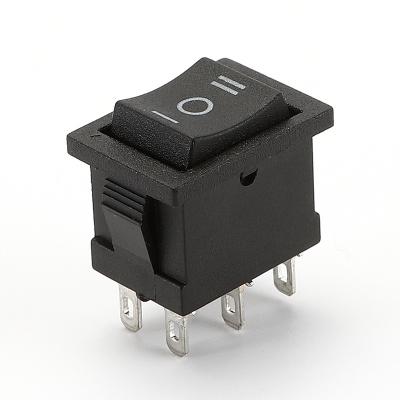 China Industry 2 power poles 6 pin on--on square momentary rocker switch 6A/10A rocker switch black for sale