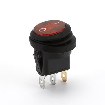 China Industry Electric Waterproof 3pin Neon Lamp Round Rocker Switch CE Single Throw Light Switch 6A /10A 250VAC- DC1 Double for sale