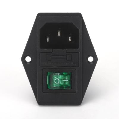 China power socket with three-in-one switch fuse ac socket ac-01 doubleAC AC01 for sale