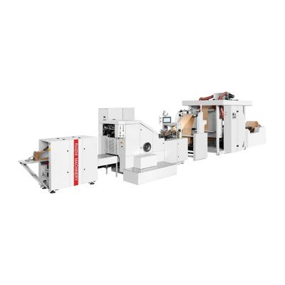 China food & Beverage Plant RZFD-190 Roll Feeding Square Bottom Paper Bag Making Machine With 2/4 Colors Printing Machine for sale