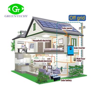 China commercial 5000w 5kw off grid home solar system generator kit for TV villa hotel air conditioner 110v for sale