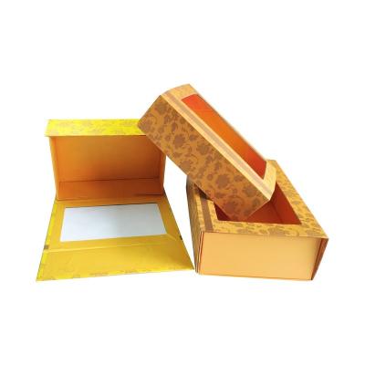 China Handmade Folding Type Small Paper Box With Window Chocolate Packaging Box With Clear Window for sale