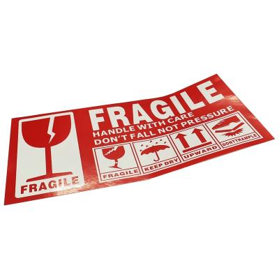 China Custom Waterproof Shipping Label Care Warning Fragile Warning Stickers for sale