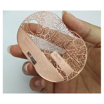 China paper & Cardboard Custom Metal Embossed VIP Card Rose Gold Engraved Metal Business Cards Discount Card for sale