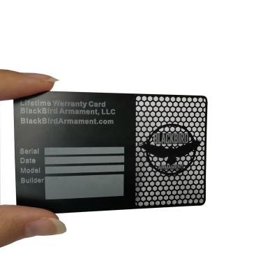 China paper & Cardboard Custom Laser Engraved Brushed Metal Credit Business Cards Black Printing for sale