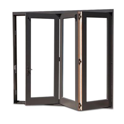 China sound insulation/high strength aluminum glass folding door/easily assembled thermal break tempered glass folding door for sale