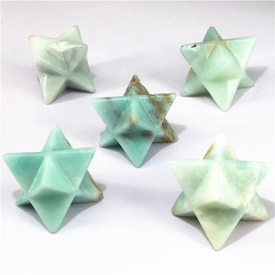 China Wholesale Natural Star Crystal Stone Crafts Healing Crystals from Europe Amazonite Merkaba for Decoration for sale