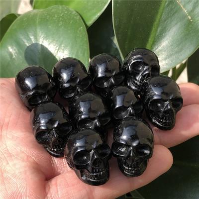 China Europe Wholesale Natural Quartz Rock Crystal Clear Skulls, Rose Quartz Skulls, Obsidian Skulls Gemstone Healing for sale