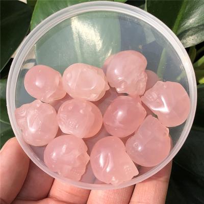 China Europe Wholesale Natural Quartz Rock Crystal Skulls, Rose Quartz Skulls, Unakite Skulls Gemstone Healing for sale