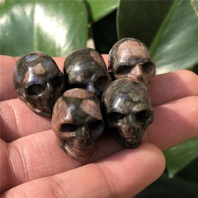 China Europe accept beautiful pink crystal skulls customized natural rose quartz skulls for healing for decoration for sale