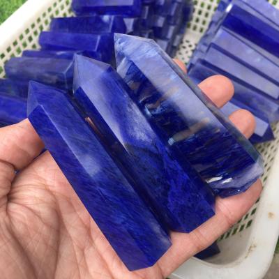 China Point Crystal Tower Europe Stone Magic Wand Stone Wholesale Blue Cast Reiki Healing Raw Decoration for sale