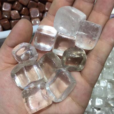 China Wholesale Bulk Natural Crystal Square Stone Wine Europe Ice Clear Quartz Crystal Tumbled Stones for sale