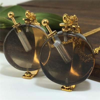 China Europe Beautiful Essential Oil Necklace Crystal Perfume Bottle Jewelry Charm Pendants Finished Natural Crystal Stone Necklace for sale