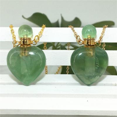 China Newly Hot Selling Europe High End Openable Crystal Rose Quartz Necklace Perfume Bottles Oil Essential Pendant for sale