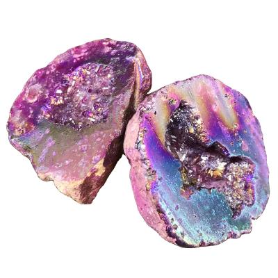 China Europe Aura Agate Geode Geode Healing Crystal High Quality Purple Quartz For Home Decoration for sale