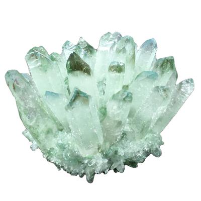 China Europe Wholesale High Quality Green Cluster Healing Crystal Quartz Cluster For Home Decoration for sale