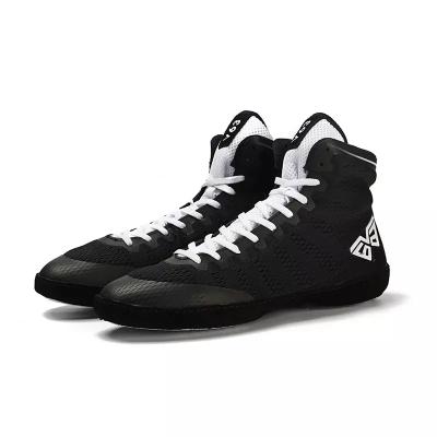 China OEM Professional Wrestling High Quality Non-slip Men's Breathable Sanda Shoes Wrestling Boots Boxing Shoes High Tops for sale