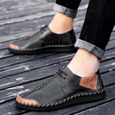 China Comfortable Men's Breathable Soft Shoes Training Leather Shoes Shape Leisure Large Size Leather Shoes for sale