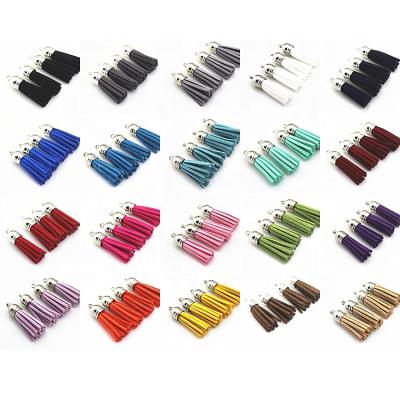 China Handbag Woven Key Chain Colorful Mobile Phone Fashion Girl Earrings Leather Tassel Accessory Handbag for sale