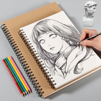 China Paper Xinbowen Customized A4 Canvas Cover Artist Spiral Notebook Sketch Book Sketchbook for sale