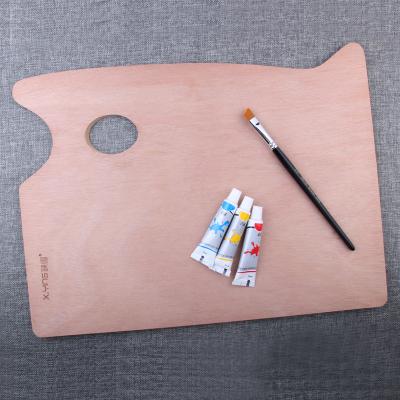 China Professional Xinbowen Palette Oil Painting Ellipse Drawing Palette Paleta School Art Supplies Wooden Oil Painting Painting Palette for sale