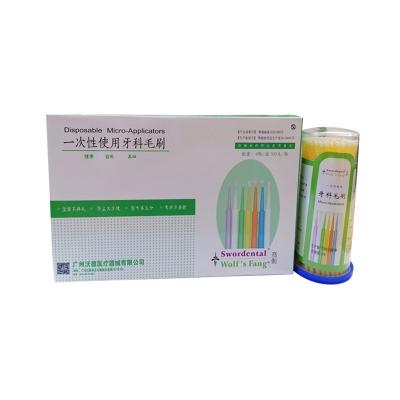 China Hot Selling Dental Consumables Plastic Disposable Micro Brush 100pcs/Box Dental Micro Applicators for sale