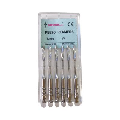 China Dental Endodontic Reamers/Dental Sector Root Canal Files Stainless Steel Pesso Gates Drills 6pcs/pack 28mm/32mm for sale