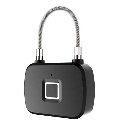 China Widely Use USB Rechargeable Fingerprint Locks Padlock Mini Bag Luggage Gym Biometric Smart Padlock Keyless for sale