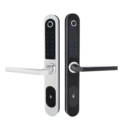 China Sliding Door TUYA BT APP Remote Open Sliding Door Smart Lock Code Fingerprint Sliding Glass Electric Wood Aluminum Door Lock for sale