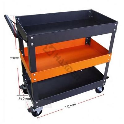 China Household Tool Kit Harden Household Tool Steel Metal Three Drawer Professional Storage Cabinet With Wheels for sale