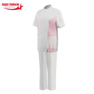 China Doctor Women Staff Hospital Uniform Short Sleeve Nurse Work Clothes Medical Sets Hospital Cotton Scrubs for sale