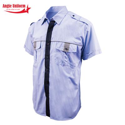 China Best Selling High Quality Custom Made Anti-Wrinkle Short Sleeve Two Pockets Work Wear Mens Shirts for sale