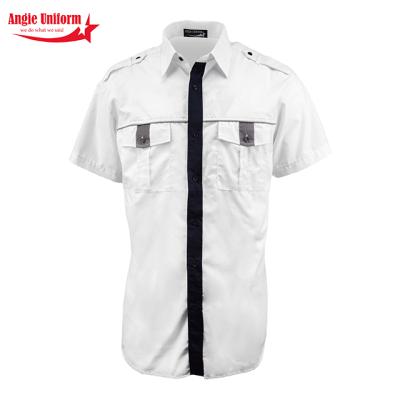 China Good Quality Hot Selling Anti-wrinkle Short Sleeve Two Pockets Work Wear White Shirt for sale