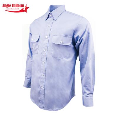 China Anti-Wrinkle New Bulk Order Style Men Long Sleeves Two Pockets Work Simple Wear Shirt for sale