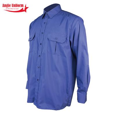 China Anti-Wrinkle Design High Quality Popular Men Long Sleeves Two Pockets Work Wear Custom Shirt for sale