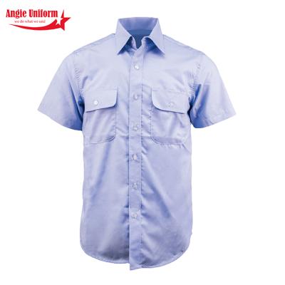 China Anti-Wrinkle Wholesales New Design Short Sleeve Two Pockets Work Wear Mens Shirts for sale