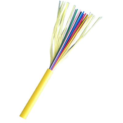 China FTTH Tight Buffer Indoor Fiber Cable 4 6 8 12 24 Core Single Mode Fiber Optic Cable Multi Fiber Optic Cable for sale