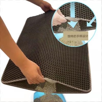 China Good Quality Cat Litter Mat EVA Sand Separation Mat Double Folding Cat and Waterproof Custom Dog Mats for sale