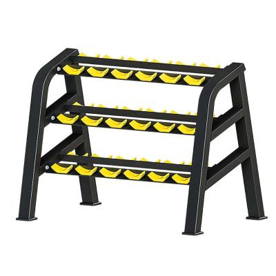 China Durable Wholesale Custom Commercial Gym Equipment Beauty 3 Rows Dumbbell Rack Dumbbell Rack Storage for sale